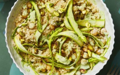 Tahini-Lemon Quinoa with Asparagus Ribbons