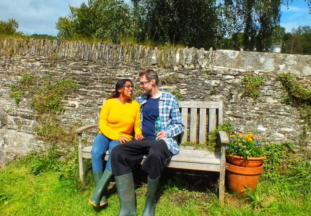 Joan and Darren on a vegan date