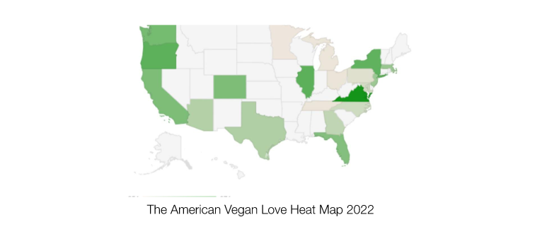 The American Vegan Love Heat Map 2022