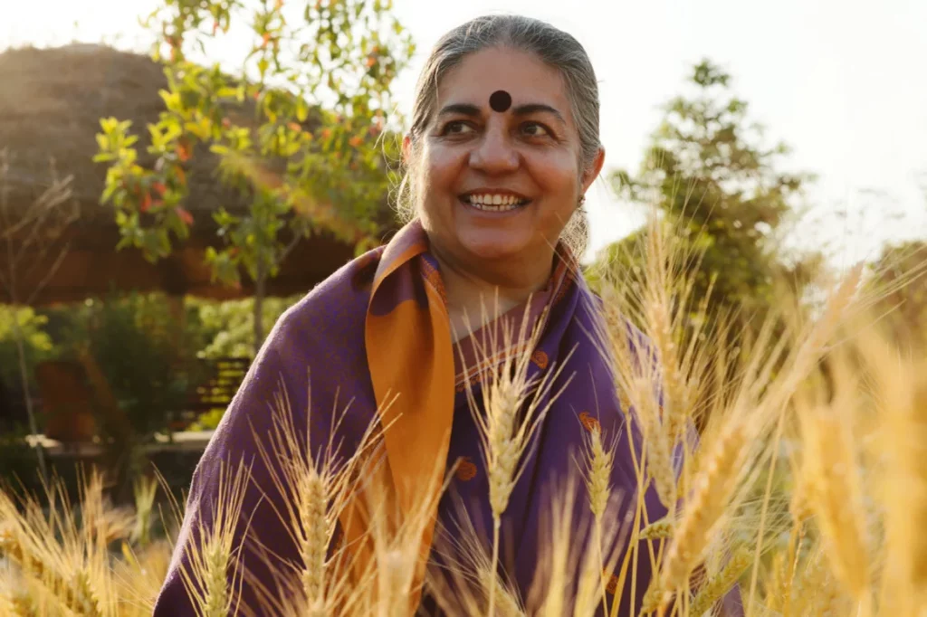Picture of Dr. Vandana Shiva, reference for women in the vegan movement